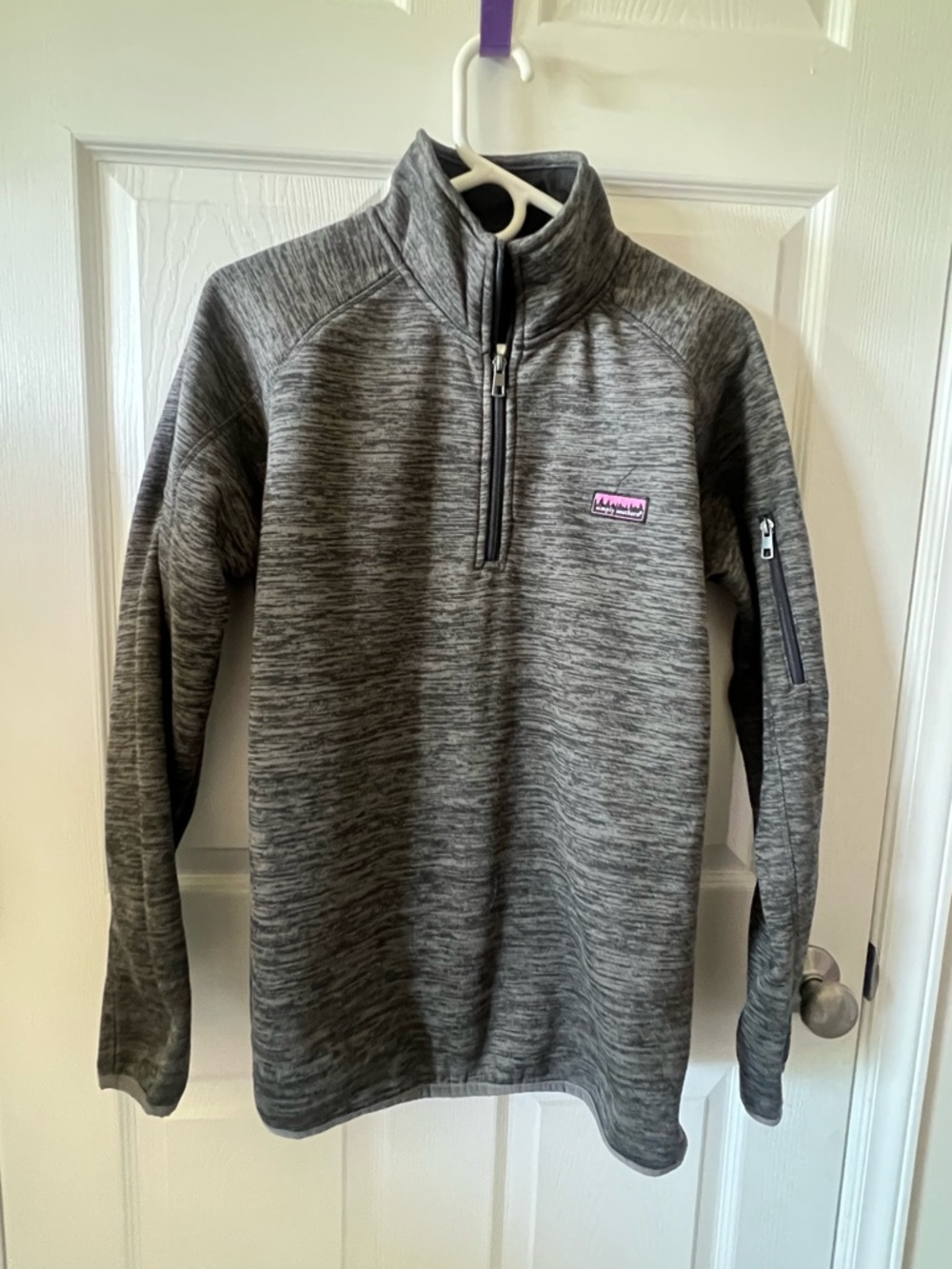 Simply Southern Men's Gray Heather Quarter-Zip Pullover